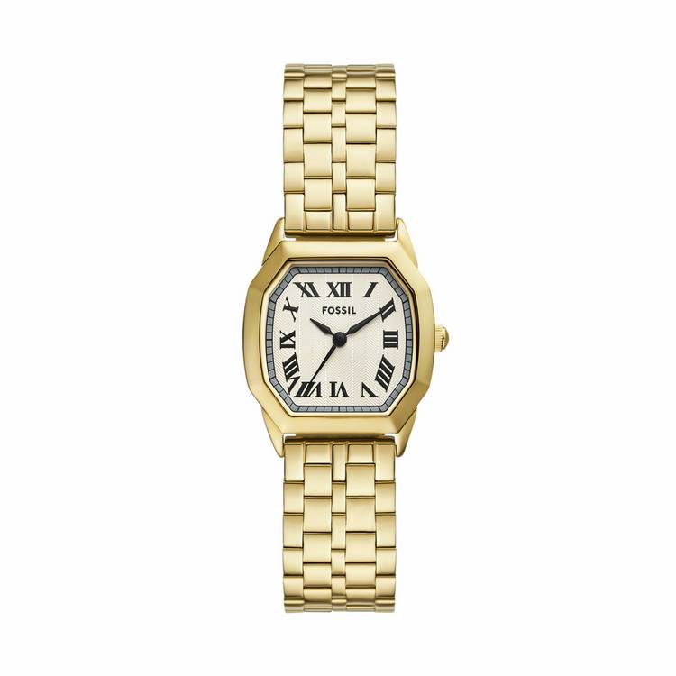 Fossil Harlow gold-tone stainless steel bracelet watch (British brand)