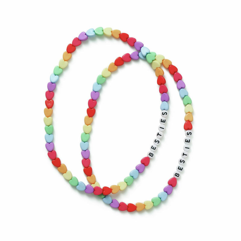 Flitzy Kids BFF rainbow heart bead necklace set 34cm - British product