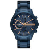 Armani Exchange men's stainless steel blue strap watch, UK version