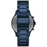 Armani Exchange men's stainless steel blue strap watch, UK version