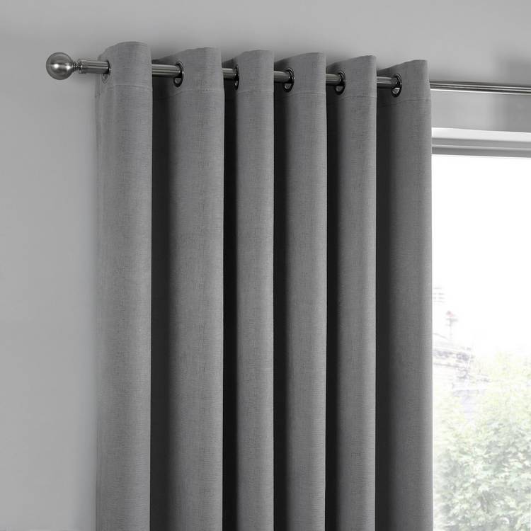 Fusion dim-out curtains silver 117x137cm, imported from the UK