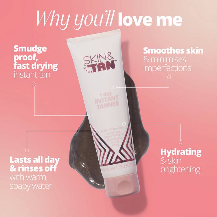 Skin and Tan 1 Day instant tanner 100ml, imported from the UK