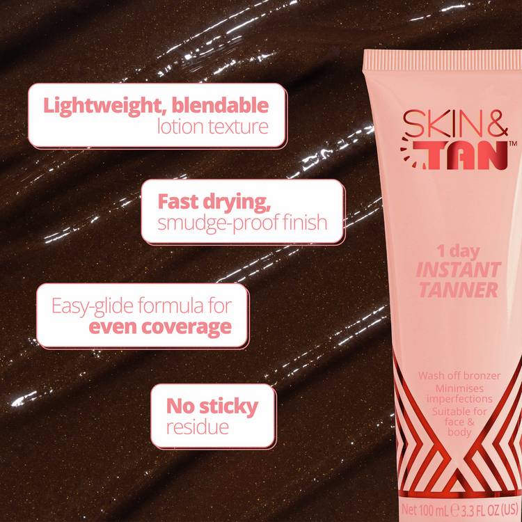 Skin and Tan 1 Day instant tanner 100ml, imported from the UK
