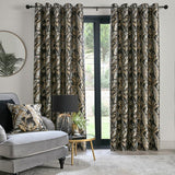 Laurence Llewelyn-Bowen Paradise Palm curtains black gold 117x137cm - British product