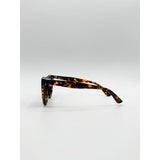 SVNX flat top round sunglasses in tortoise brown, UK version
