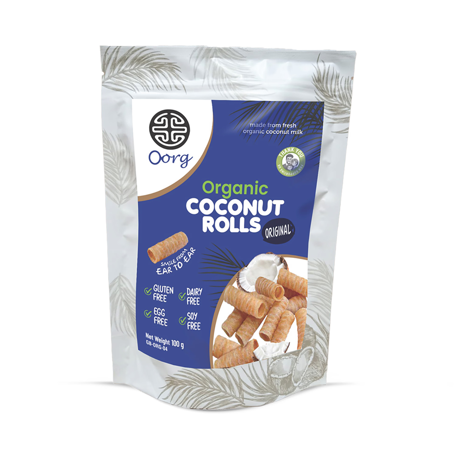OORG coconut rolls original 100g (British brand)