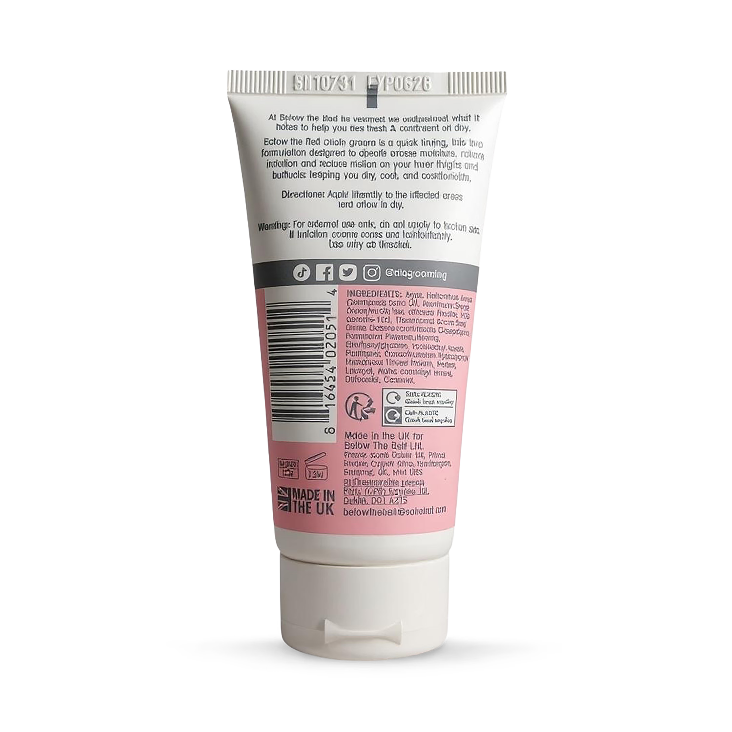 Below The Belt Anti Chaffing Cream Fresh Breeze Scent 75ml - British product