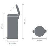 Brabantia 30-litre pedal bin platinum (British brand)