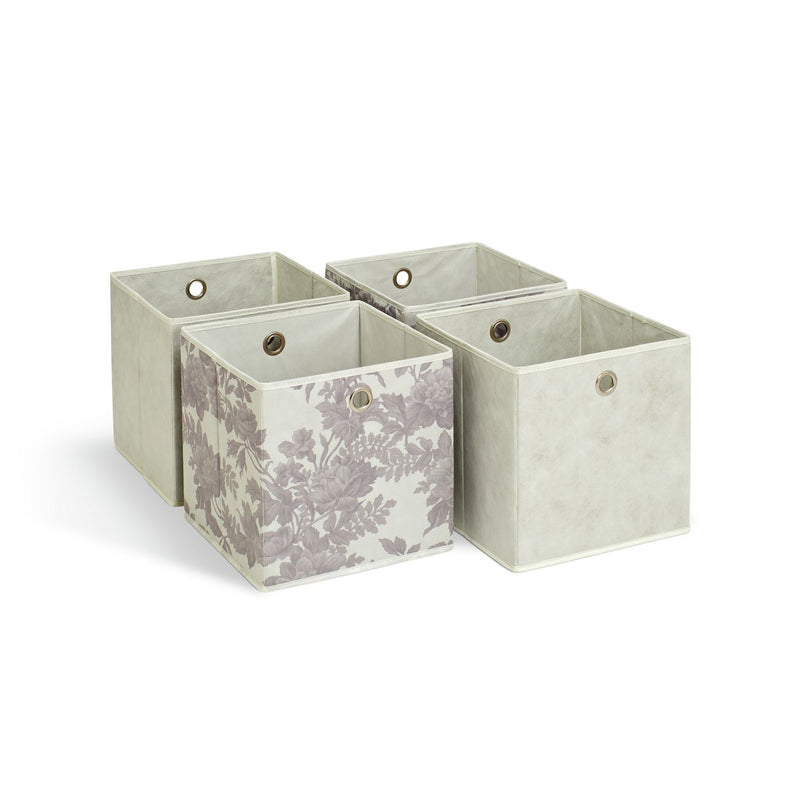Argos Home storage boxes grey and floral set of 4 (British brand)