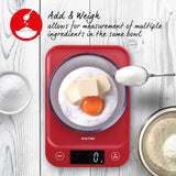 Salter Slim 5kg kitchen scale in red (British brand)