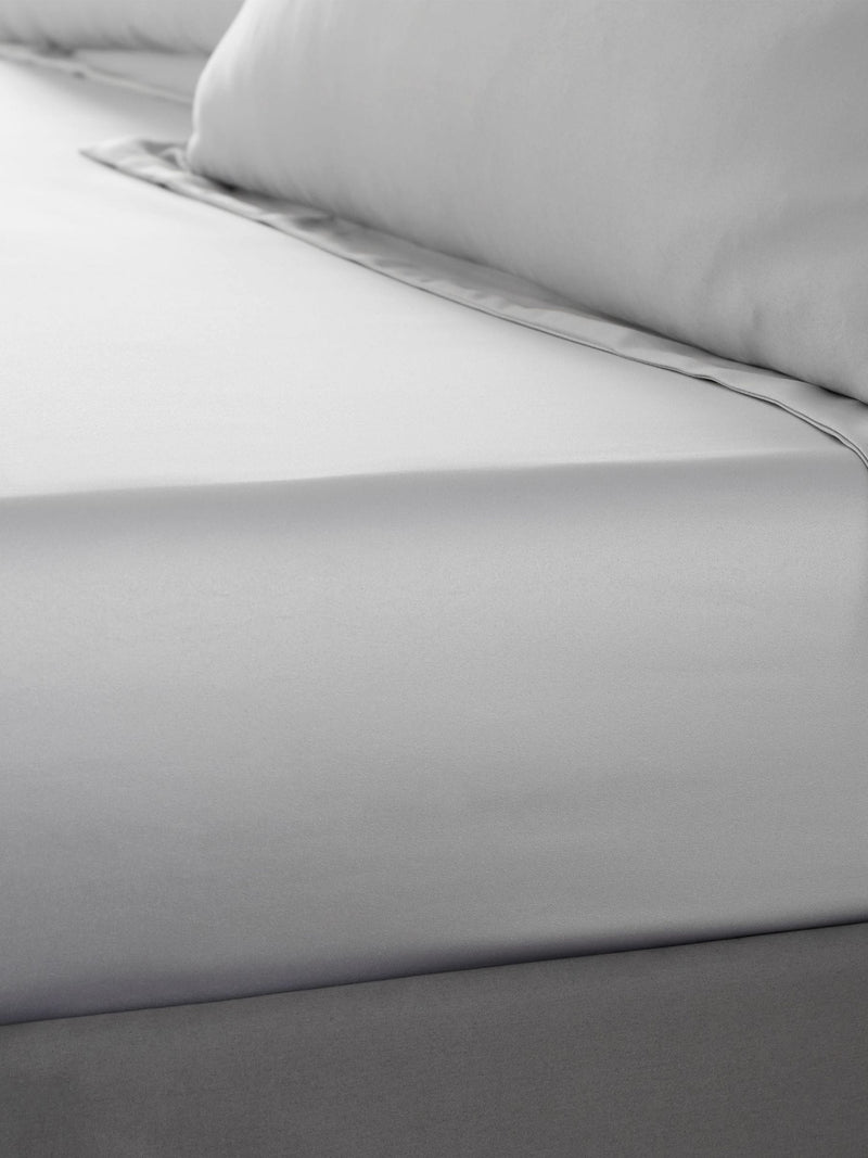 Catherine Lansfield silver silky soft satin fitted bed sheet - British product