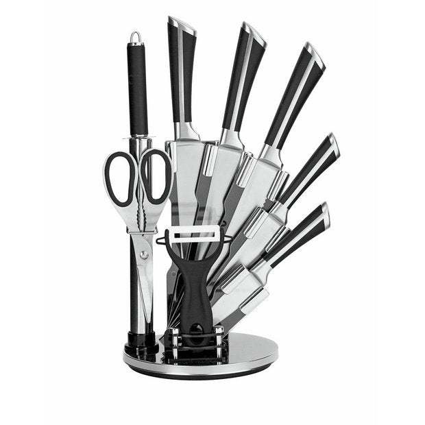 Argos Home knife block set 8 piece hollow handle, UK version