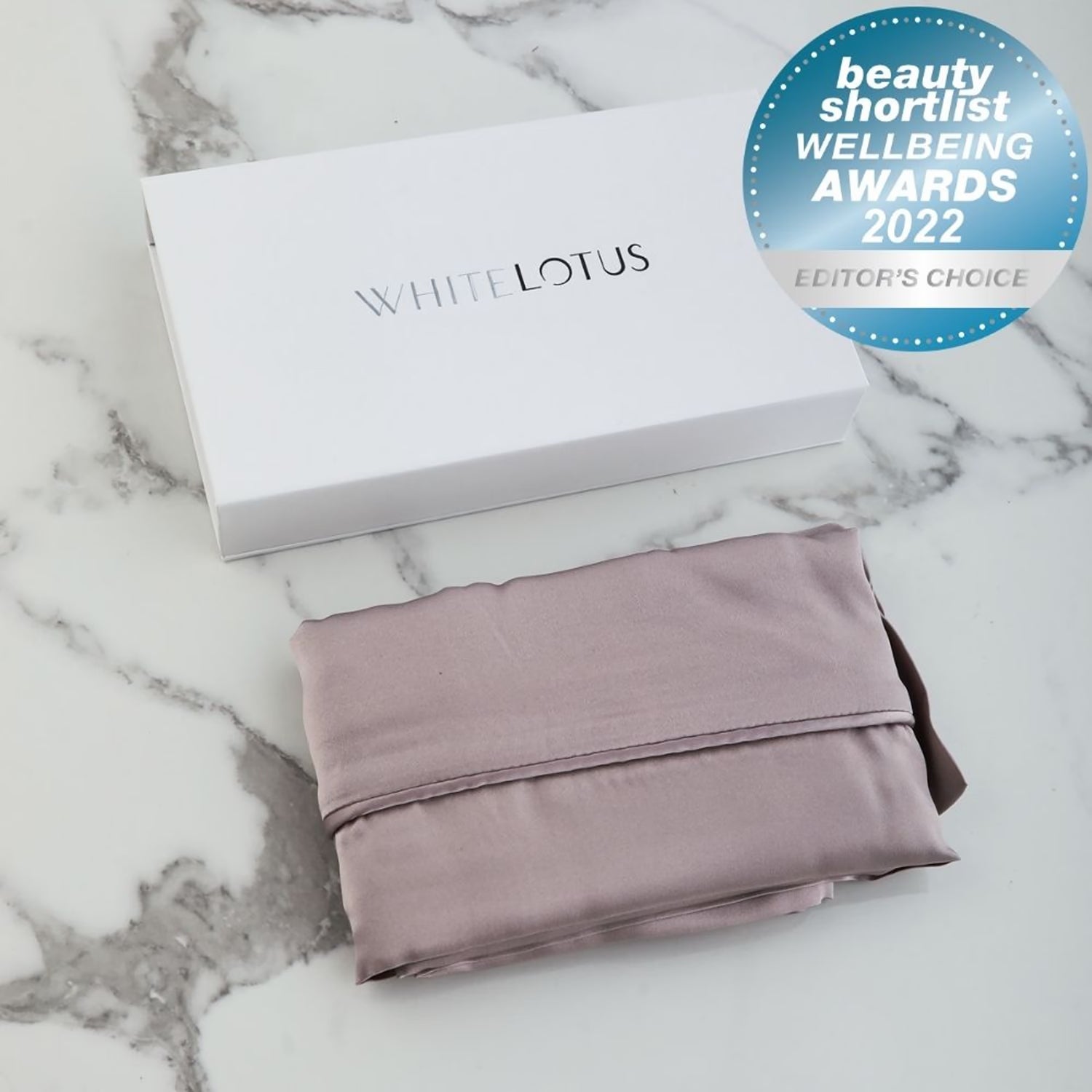White Lotus Beauty mulberry silk pillowcase and eye mask set (British brand)