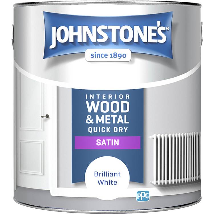 Johnstone's satin paint Brilliant White 2.5L (British brand)