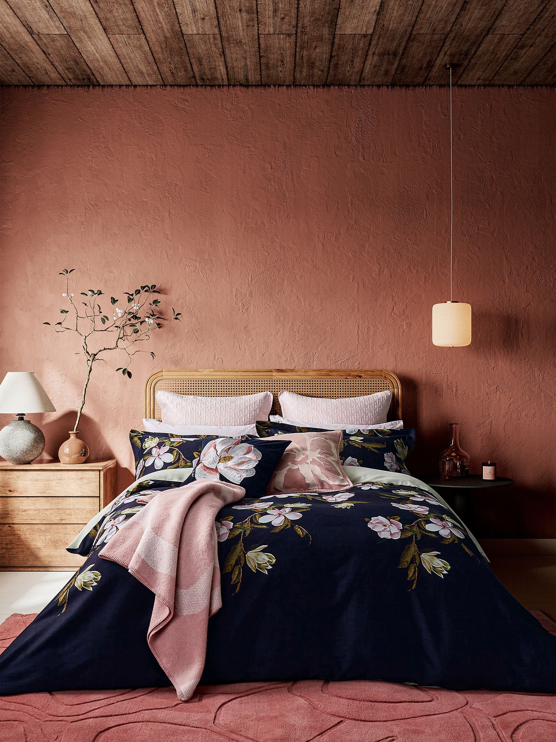 Ted Baker blue opal floral duvet cover and pillowcase set (British brand)