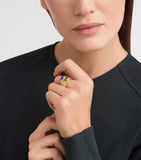Bvlgari Doppio Baccellato ring rose gold amethyst peridot, imported from the UK