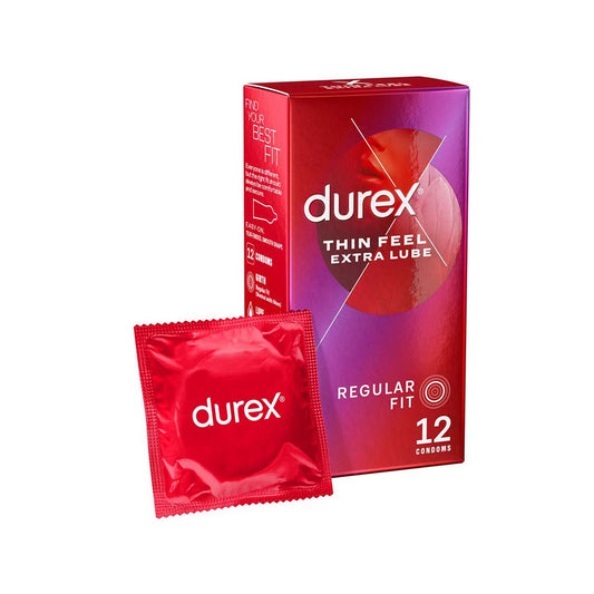 Durex Thin Feel Extra Lube Condoms - Regular Fit 12 pack GOODS Boots   
