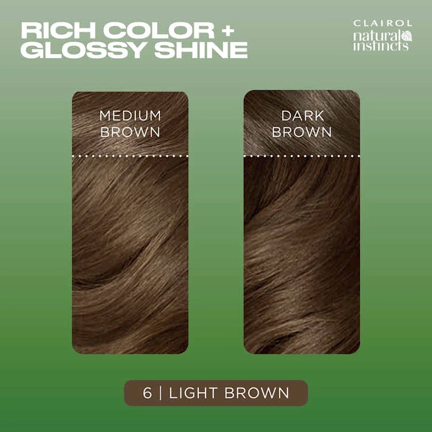 Clairol Natural Instincts Light Brown 6 hair dye - British product