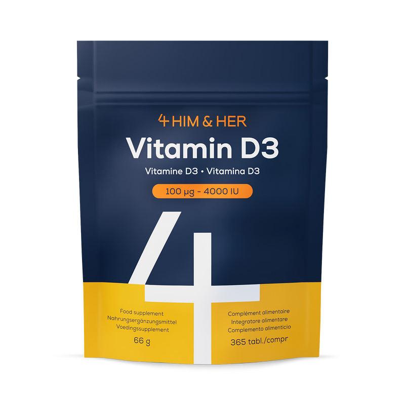 4 Him & Her Vitamin D3 supplement 4000 IU 365 tablets, UK version
