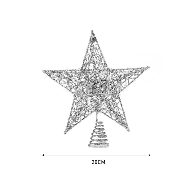 Livingandhome star sequins Christmas tree topper small (British brand)