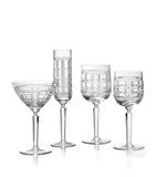 Ralph Lauren Home Hudson Plaid white wine glass, imported from the UK