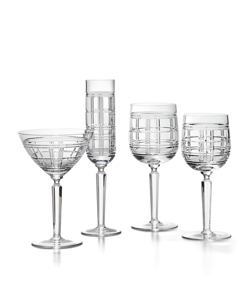 Ralph Lauren Home Hudson Plaid white wine glass, imported from the UK