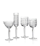 Ralph Lauren Home Hudson Plaid white wine glass, imported from the UK