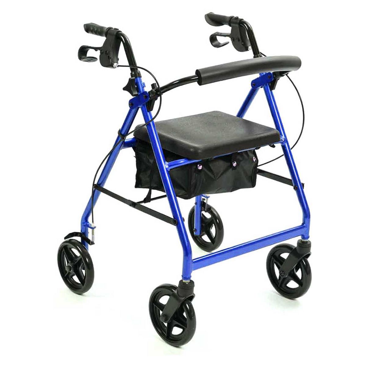 NRS Healthcare A-Series Lightweight Folding 4 Wheel Rollator with Seat and Bag Blue GOODS Boots   