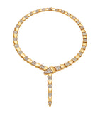Bvlgari yellow gold and diamond Serpenti Scaglie necklace - British product
