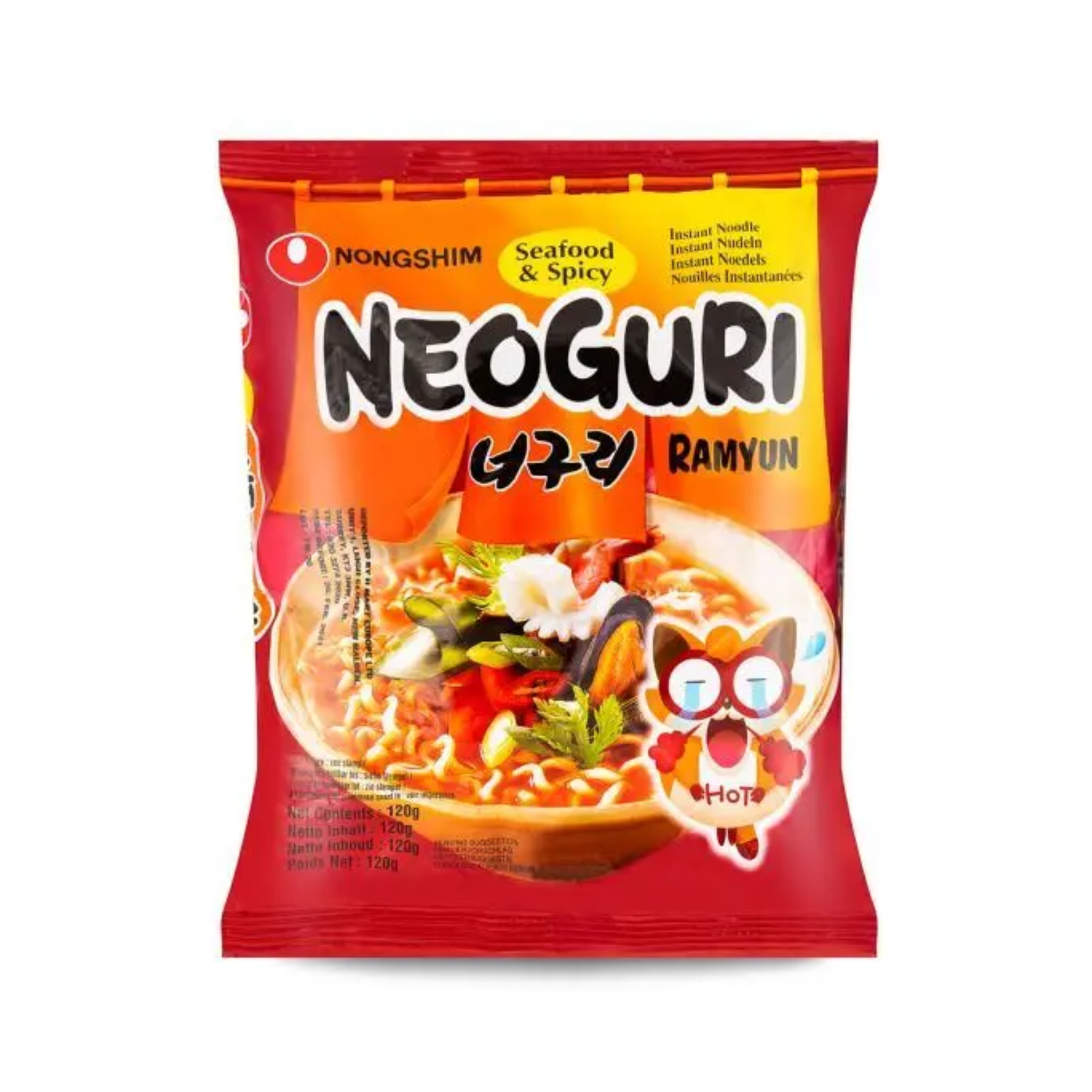 Nongshim Neoguri ramyun seafood and spicy - British product