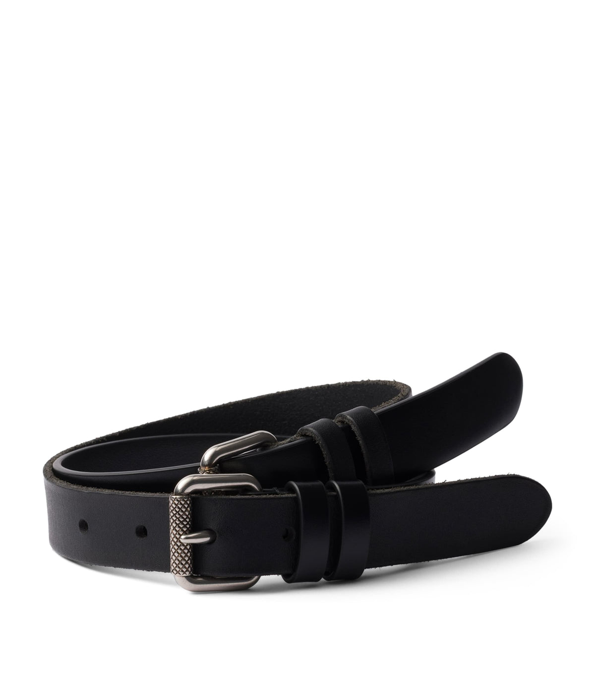 Prada double buckle leather belt, UK version
