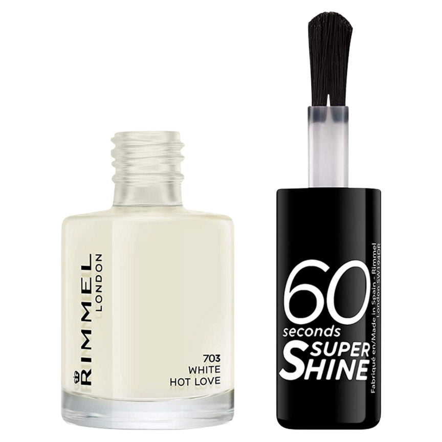 Rimmel London 60 Seconds Super Shine Nail Polish White Hot Love Make Up & Beauty Accessories ASDA   