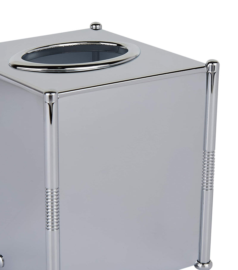 ZODIAC Cylinder Chrome tissue box (British brand)