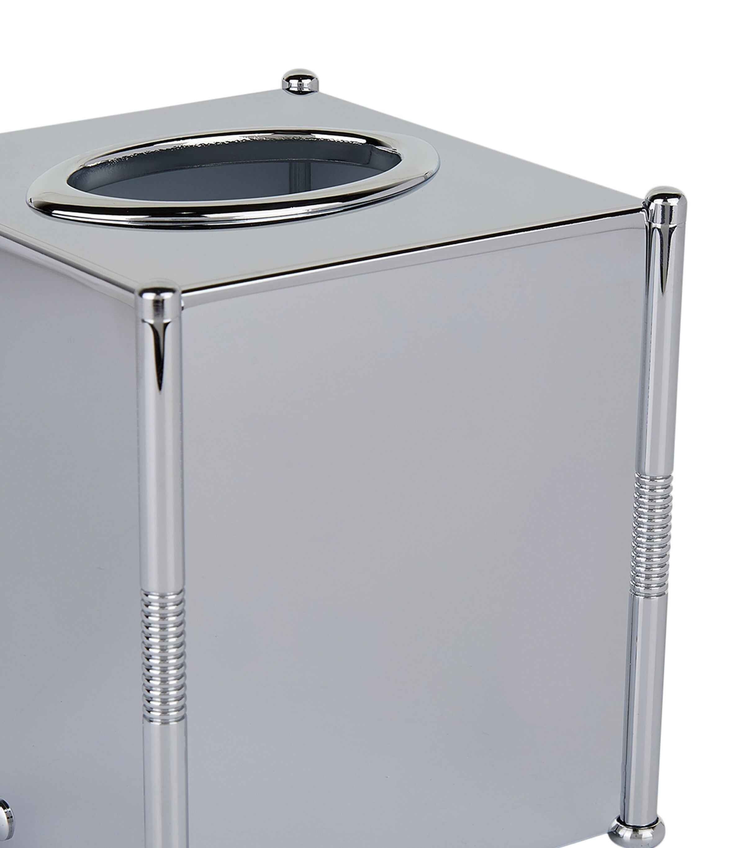 ZODIAC Cylinder Chrome tissue box (British brand)