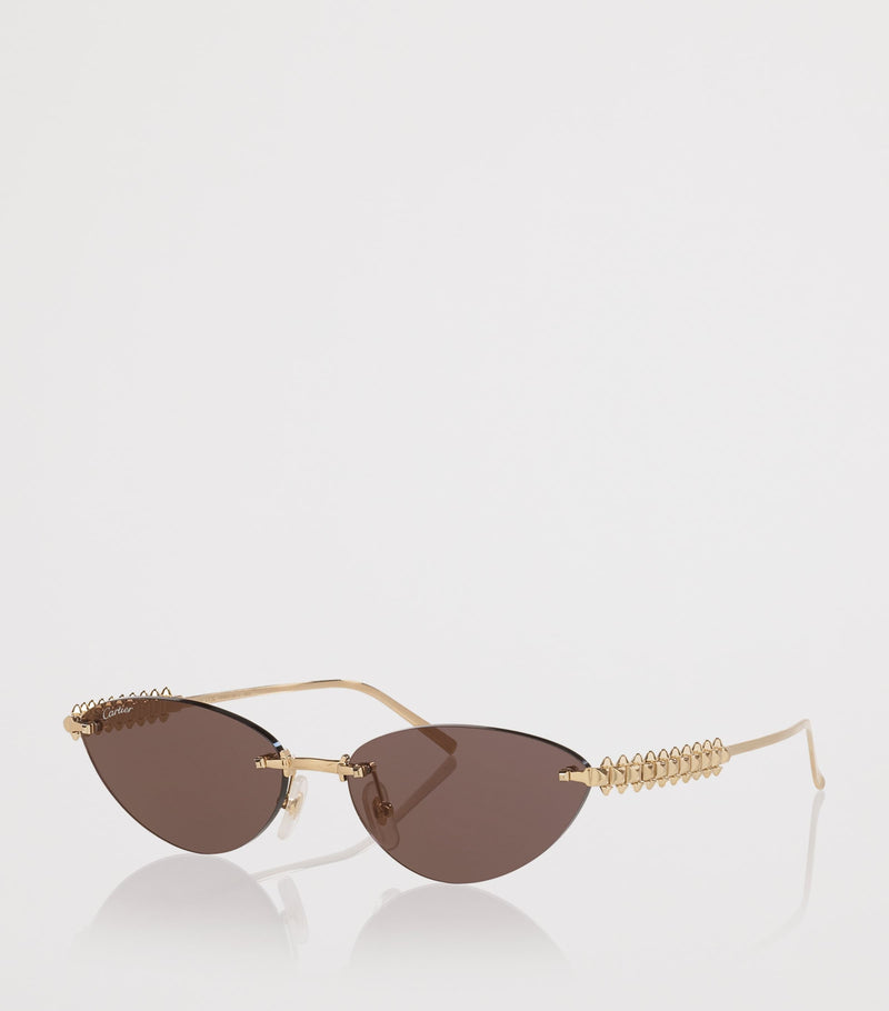 Cartier cat-eye sunglasses with gold-tone metal frames - British product