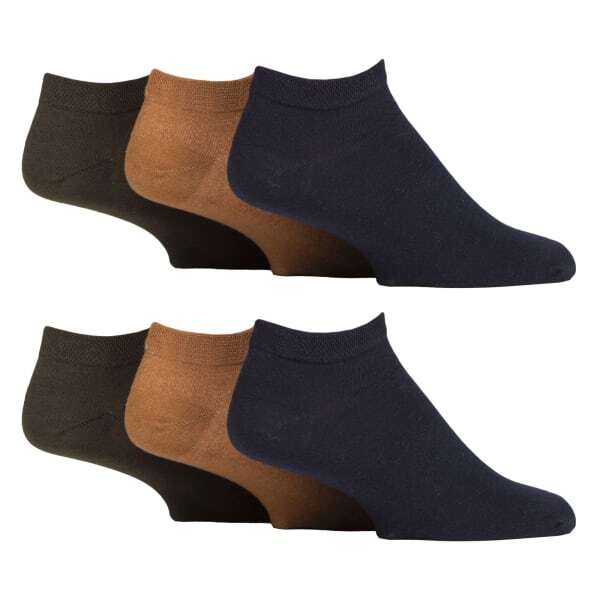 IOMI Mens 6 Pack Trainer Ankle Socks
