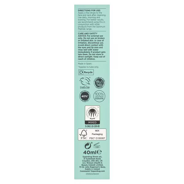 Optimum Peptide Serum Face Serum 40ml, imported from the UK