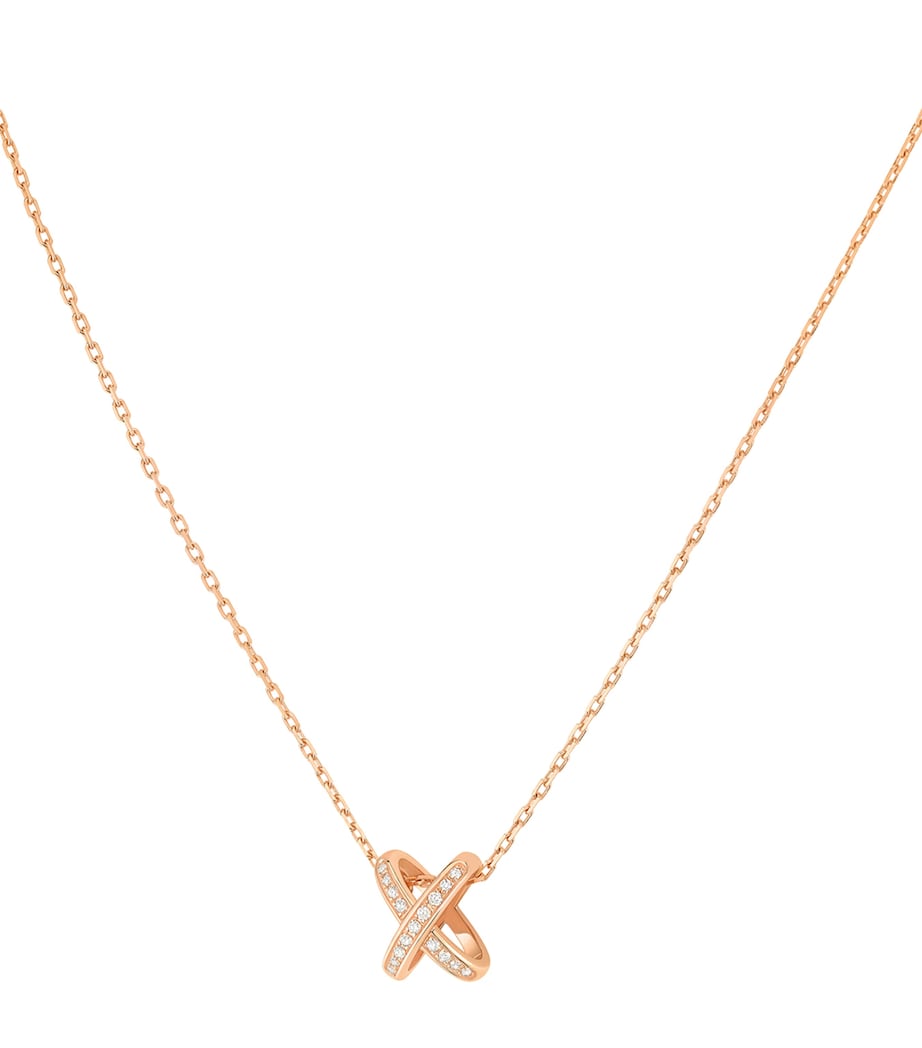 Chaumet 18kt rose gold diamond Jeux de Liens necklace - British product