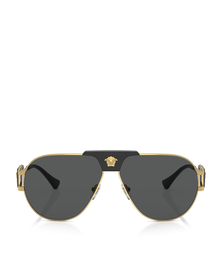 Versace Medusa Piloten-Sonnenbrille mit Metallrahmen (britische Marke)