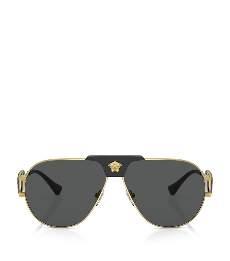 Versace Medusa Piloten-Sonnenbrille mit Metallrahmen (britische Marke)