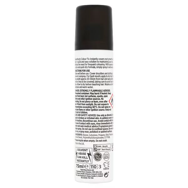 Superdrug Colour Fix Root Cover Black (British brand)