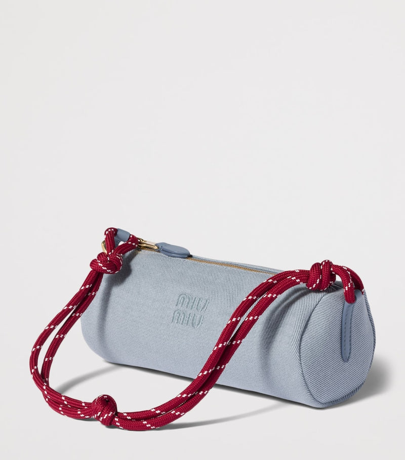 Miu Miu gabardine pouch in recycled polyamide, imported from the UK