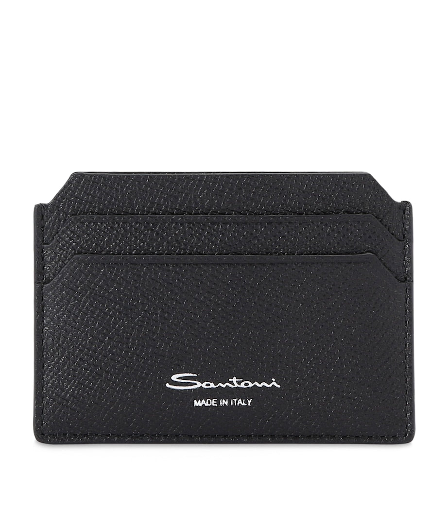 Santoni textured leather card holder with 6 slots, imported from the UK