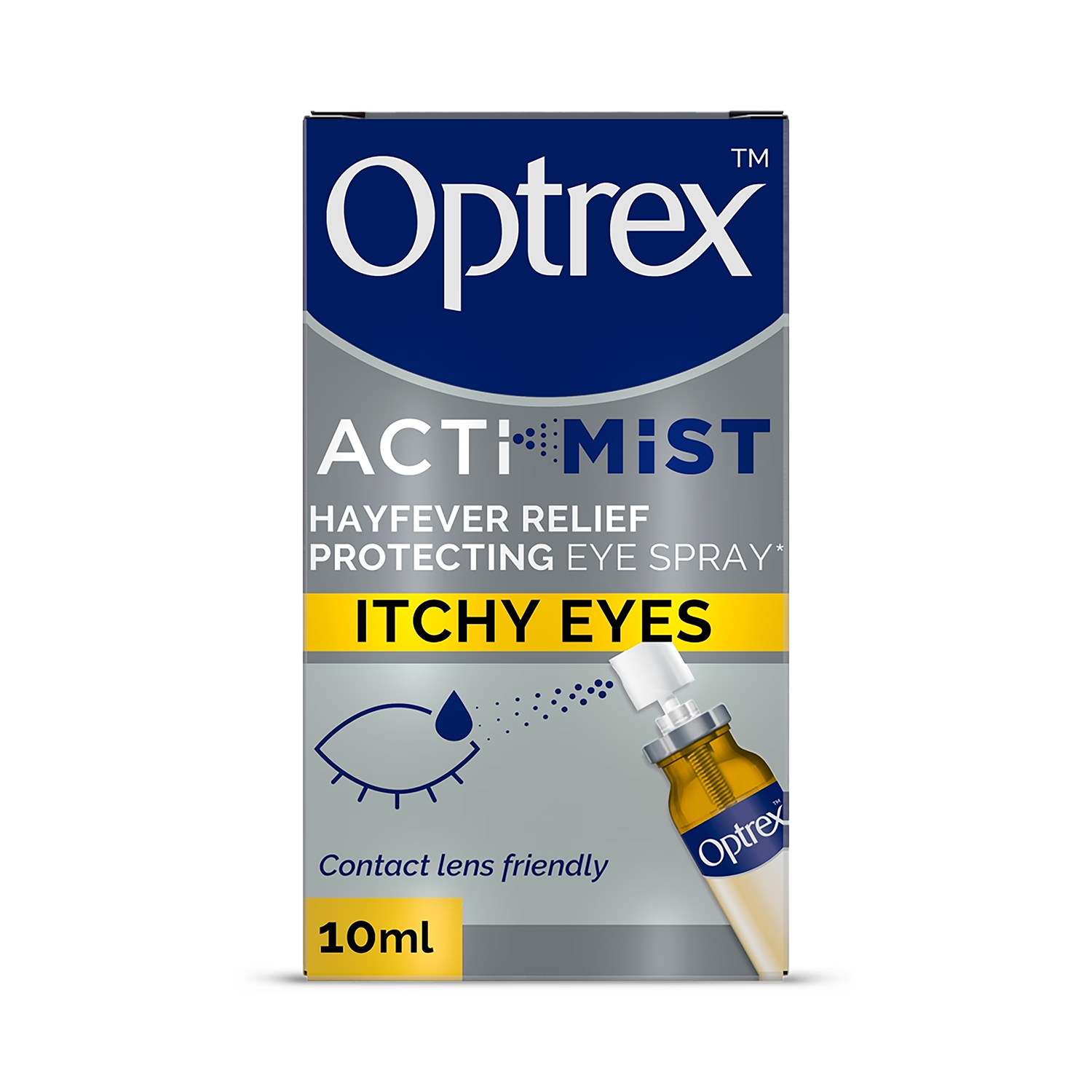 Optrex Double Action eye spray for itchy and watery eyes 10ml, imported from the UK