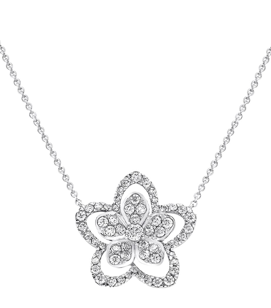 Graff Wild Flower white gold diamond necklace, imported from the UK