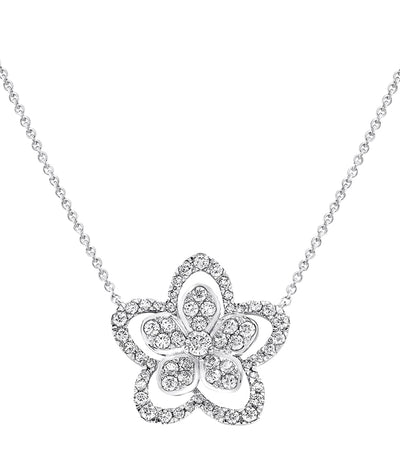 Harrods Graff White Gold and Diamond Wild Flower Necklace 45cm- Buy online at McGrocer