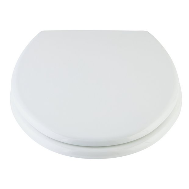 Argos Home white moulded wood toilet seat (British brand)
