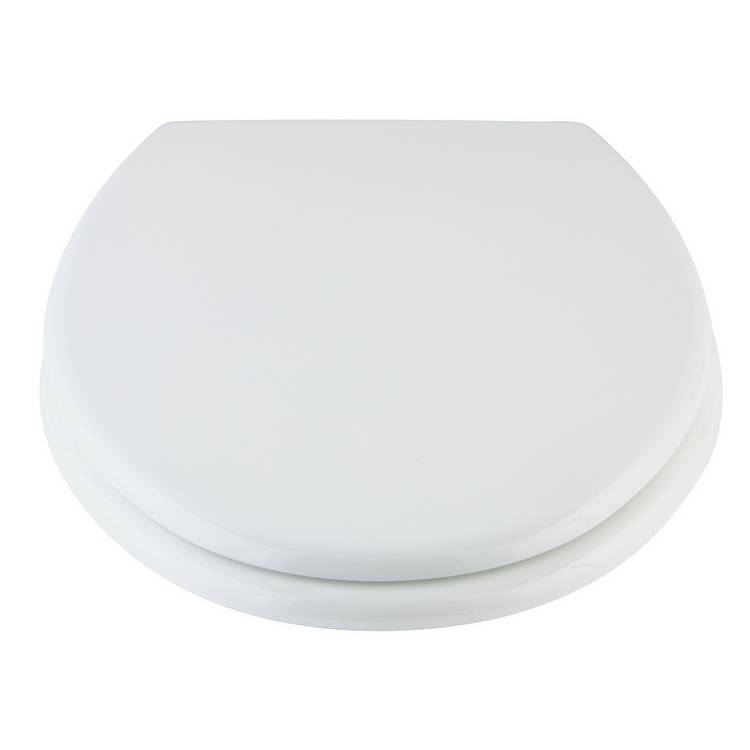 Argos Home white moulded wood toilet seat (British brand)