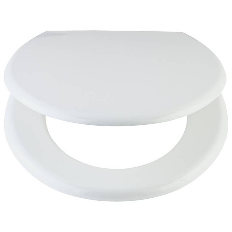 Argos Home white moulded wood toilet seat (British brand)