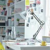 Argos Home task table lamp chrome, imported from the UK
